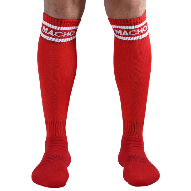 Macho - Chaussettes Longues Taille Unique Rouge